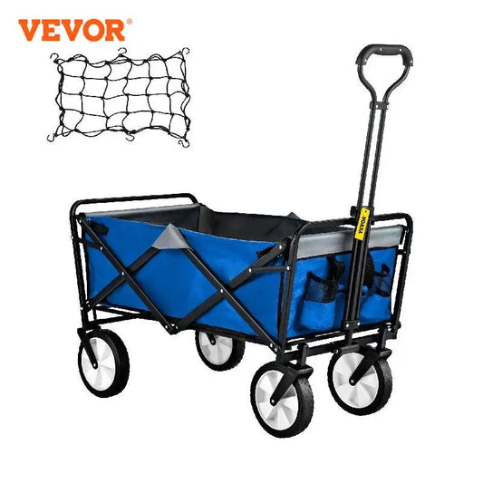 VEVOR Folding Wagon Cart Portable Outdoor Camping Beach Large Capacity Multifunction Adjustable Handle for Picnic Bbq Trolley